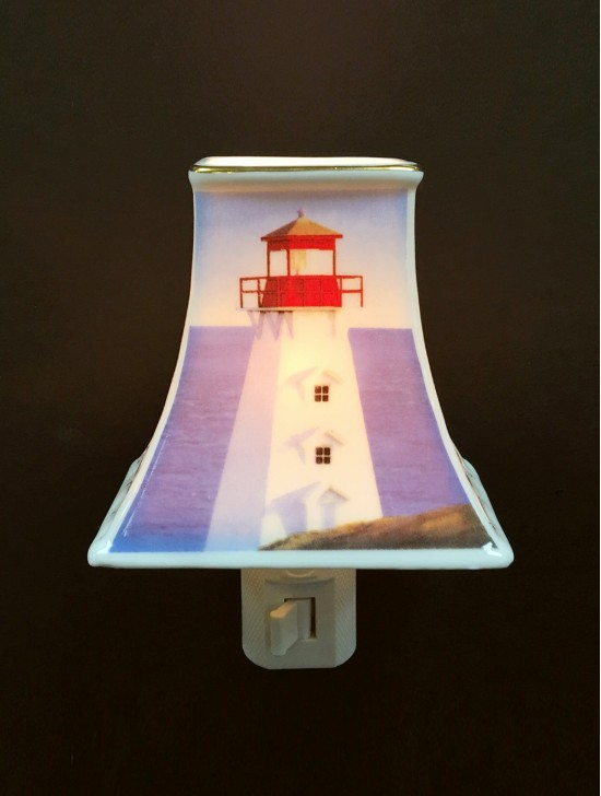 Porcelain Peggy's Cove Lighthouse Night Light with Gift Box